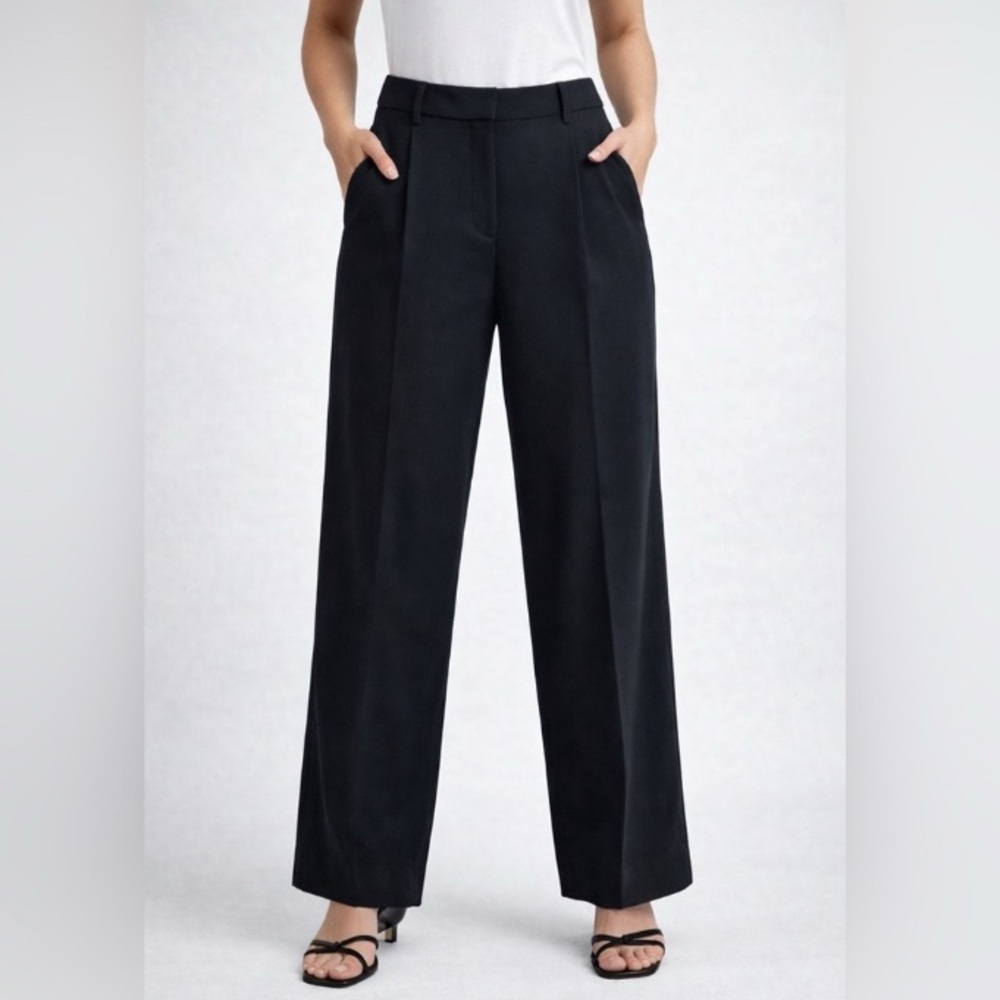 NWT WILFRED BLACK EFFORTLESS WIDE LEG HIGH RISE PANTS SIZE 14